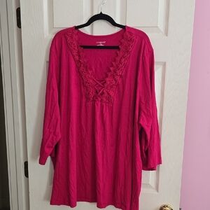 Catherines Fuchsia Lace Accent Tunic